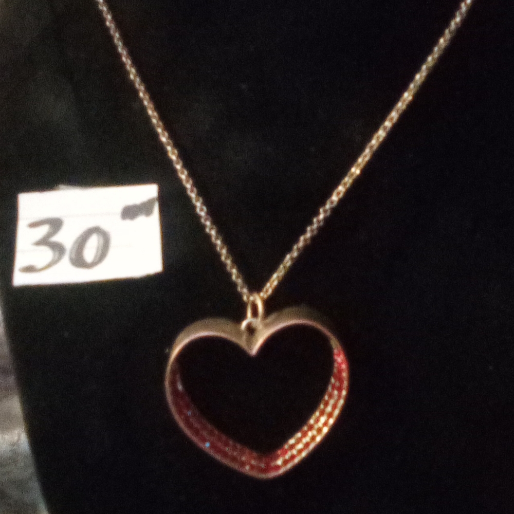 Red Crystals and Gold Necklace W/ Gift Box